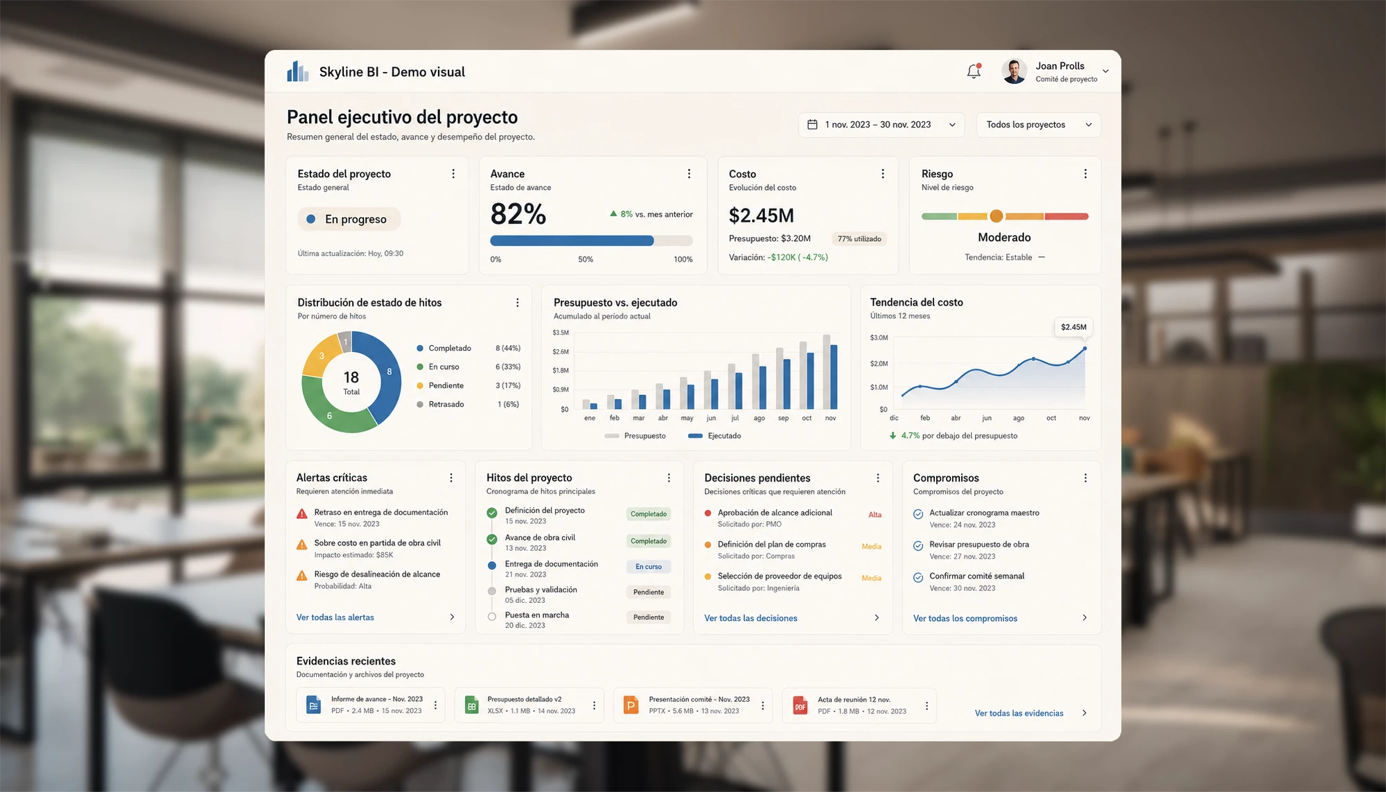 Skyline BI: inteligencia de negocio para la gestión ejecutiva de proyectos